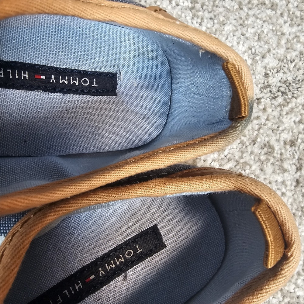 TOMMY HILFIGER Twalovie Casual Sneakers Women's 7 M Blue Polkadots Denim Shoes - Picture 12 of 15
